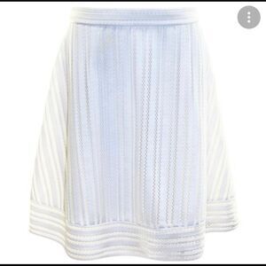 J. Crew White Eyelet A-Line Mini Skirt Summer Skater Skirt Petite Size 2